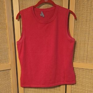 Ann Taylor Vibrant Pink Tank Top Medium Silk Cashmere Cotton Blend